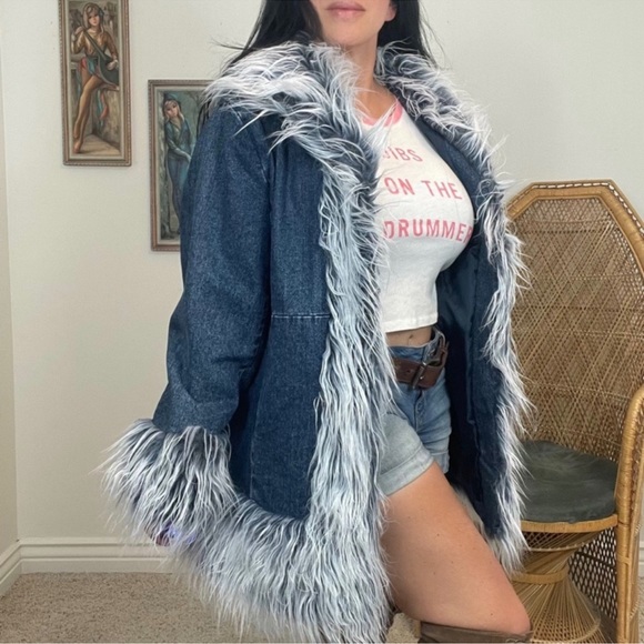 🎸 PENNY LANE STYLE DENIM COAT ✌🏽RARE GEM 💎 - Picture 5 of 12